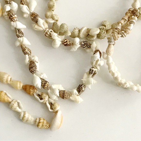 True Vintage Lei Small Conch Cowrie Snail Shell Lay Necklaces Lot Bundle Set 5 - Picture 4 of 14